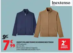 Auchan INEXTENSO Sweat polaire femme ou homme offre