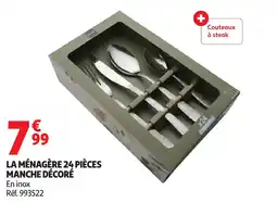 Auchan La ménagère 24 pièces manche décoré offre