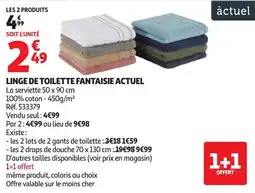 Auchan Linge de toilette fantaisie actuel offre