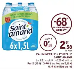 Intermarché Hyper Eau minérale naturelle saint amand offre