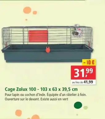 Maxi Zoo Cage Zolux 100-103x63x39,5 Cm offre