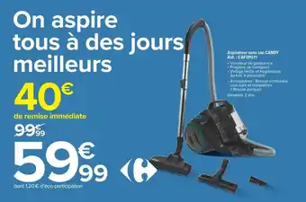 Carrefour Aspirateur sans sac CANDY offre