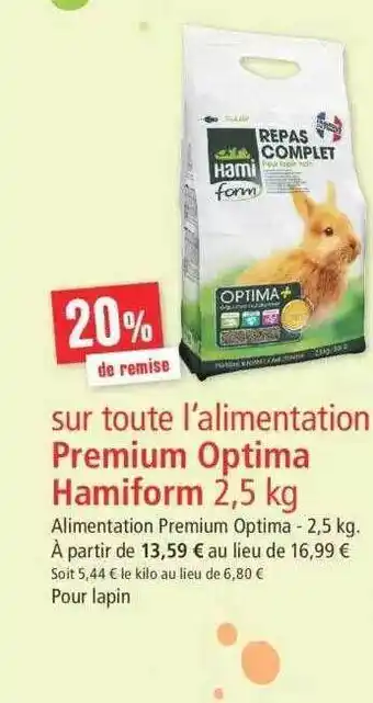 Maxi Zoo Ptemium Optima Hamiform 2,5kg offre