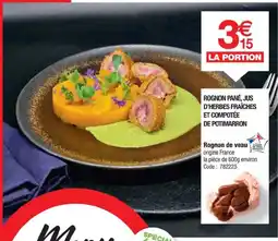 Promocash Rognon pané, jus d'herbes fraîches et compotée de potimarron offre