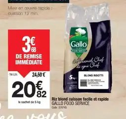 Promocash GALLO FOOD SERVICE Riz blond cuisson facile et rapide offre
