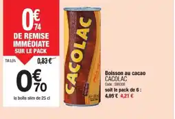 Promocash CACOLAC Boisson au cacao offre