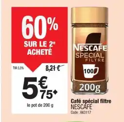 Promocash NESCAFÉ Café spécial filtre offre
