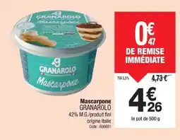 Promocash GRANAROLO Mascarpone offre