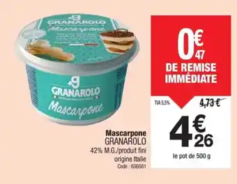 Promocash GRANAROLO Mascarpone offre