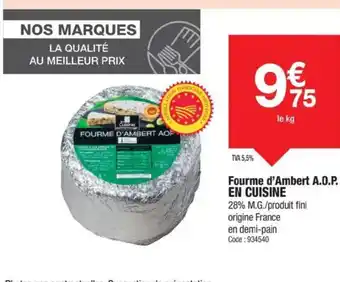 Promocash EN CUISINE Fourme d'Ambert A.O.P. offre