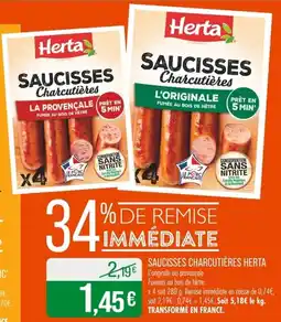 Match Saucisses charcutières herta offre
