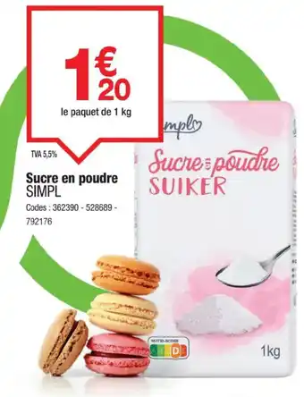 Promocash SIMPL Sucre en poudre offre