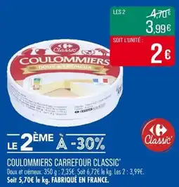 Match Coulommiers carrefour classic offre