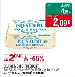 Match Beurre moulé president offre