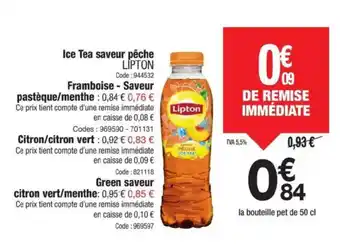 Promocash LIPTON Ice Tea saveur pêche offre