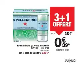 Promocash SAN PELLEGRINO Eau minérale gazeuse naturelle offre