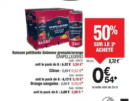 Promocash SAN PELLEGRINO Boisson pétillante italienne grenade/orange offre
