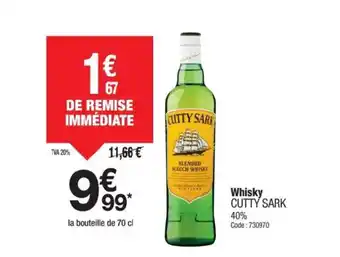 Promocash CUTTY SARK Whisky offre