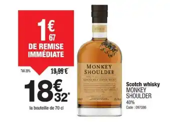 Promocash MONKEY SHOULDER Scotch whisky offre