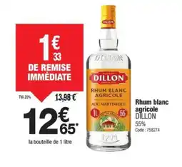 Promocash DILLON Rhum blanc agricole offre