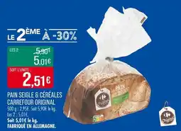 Match Pain seigle & céréales carrefour original offre