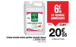 Promocash L'ARBRE VERT Crème lavante mains parfum amande douce offre