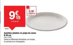 Promocash Assiettes jetables en pulpe de canne offre