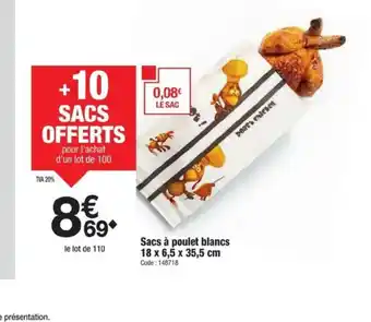Promocash Sacs à poulet blancs offre