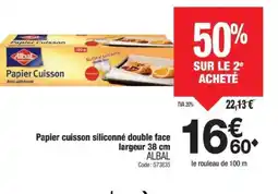 Promocash ALBAL Papier cuisson siliconné double face largeur offre