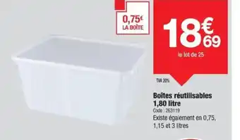 Promocash Boîtes réutilisables offre