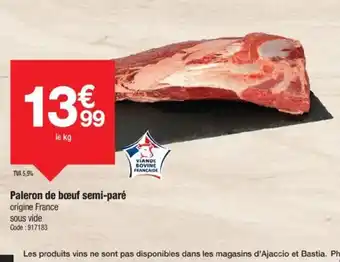 Promocash Paleron de bœuf semi-paré offre