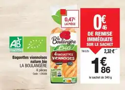 Promocash LA BOULANGÈRE Baguettes viennoises nature bio offre
