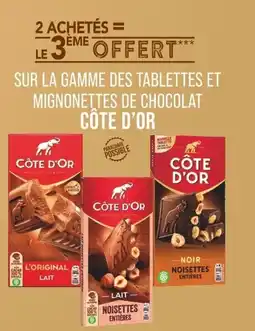 Match Sur la gamme des tablettes et mignonettes de chocolat côte d'or offre