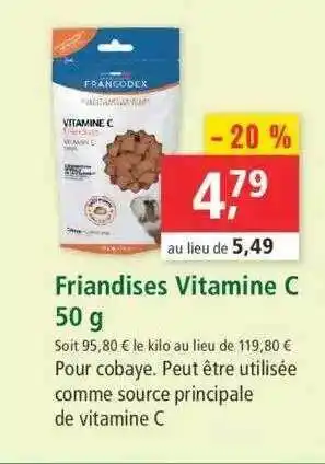 Maxi Zoo Friandises Vitamine C 50g offre