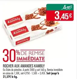 Match Rocher aux amandes kambly offre