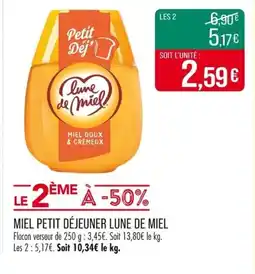 Match Miel petit déjeuner lune de miel offre