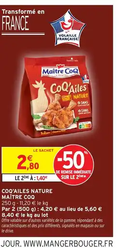 Intermarché Express MAÎTRE COQ Coq'ailes nature offre
