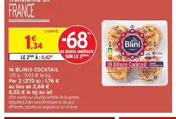 Intermarché Express 16 blinis cocktail offre