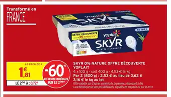 Intermarché Express YOPLAIT Skyr 0% nature offre découverte offre