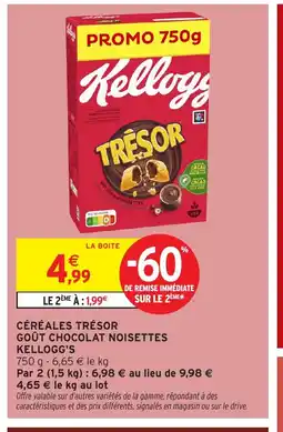Intermarché Express KELLOGG'S Céréales trésor goût chocolat noisettes offre