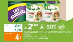 Match Champignon sans sulfite, sans additifs et sans conservateur bonduelle offre