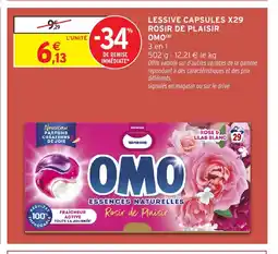 Intermarché Express OMO Lessive capsules x29 rosir plaisir offre