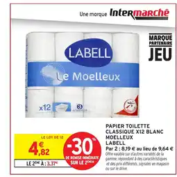 Intermarché Express LABELL Papier toilette classique x12 blanc moelleux offre