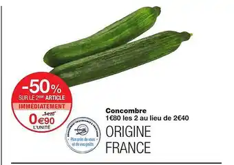 Monoprix Concombre offre