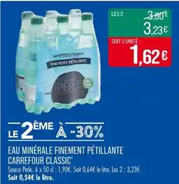 Match Eau minerale niturelle finement petillante carrefour classic offre
