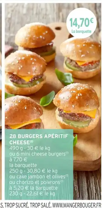Intermarché Hyper 28 burgers apéritif cheese offre