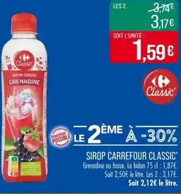 Match Sirop carrefour classic offre