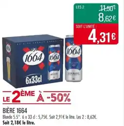 Match Bière 1664 offre