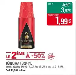 Match Déodorant scorpio offre