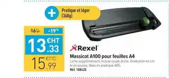 Massicot A100 Pour Feuilles A4 Rexel